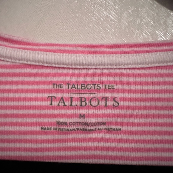 Talbots pink stripe tee - Picture 2 of 2